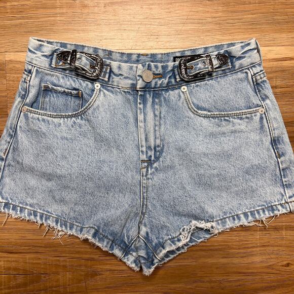 BLANKNYC "The Barrow" High-Rise Western Buckle Denim Shorts Size 26 - Picture 1 of 6
